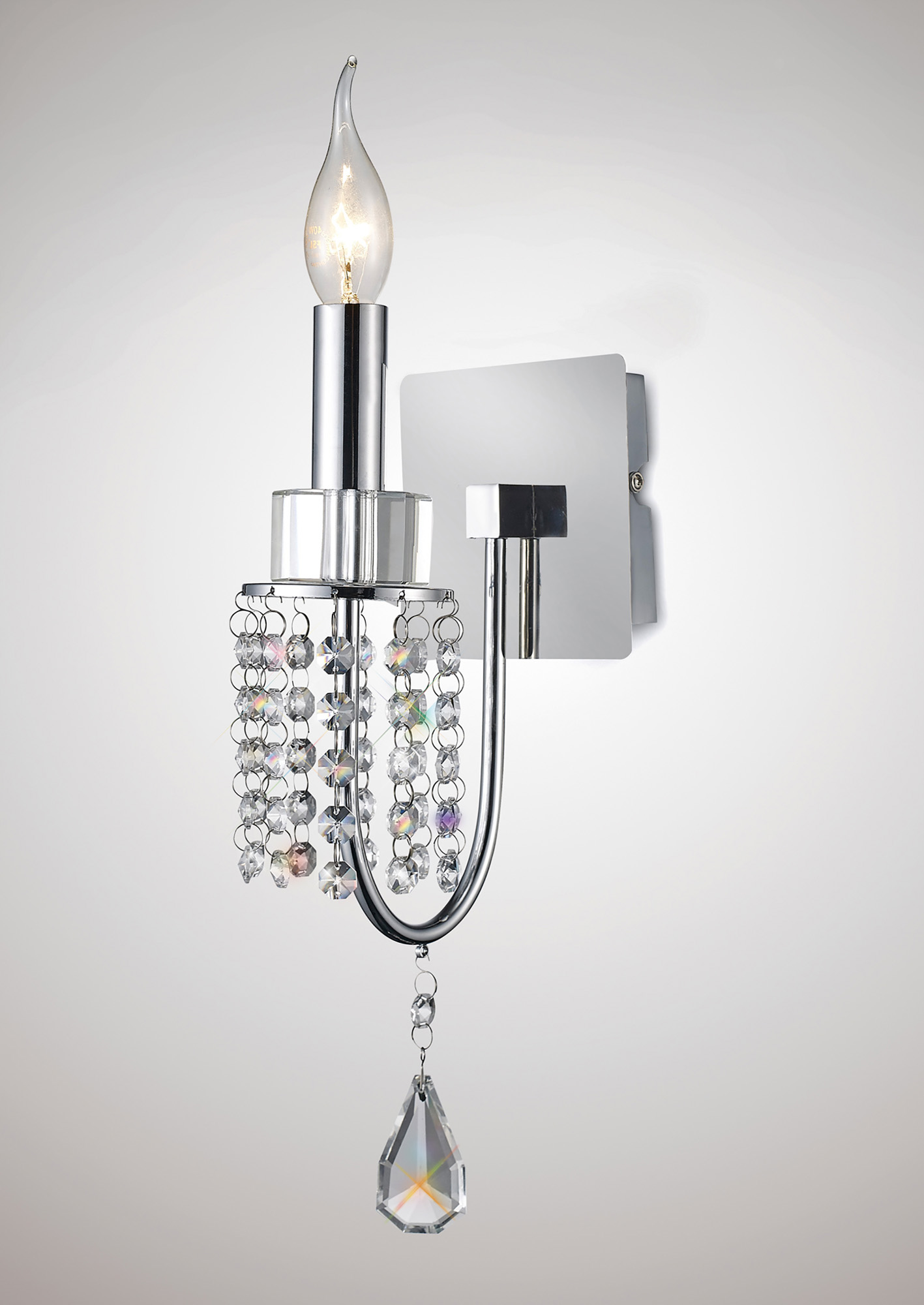 IL31540  Emily Crystal Switched Wall Lamp 1 Light